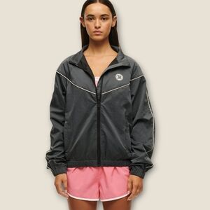 NWT P.E. NATION Switchback Jacket In Charcoal & Contrast Piping Medium NEW